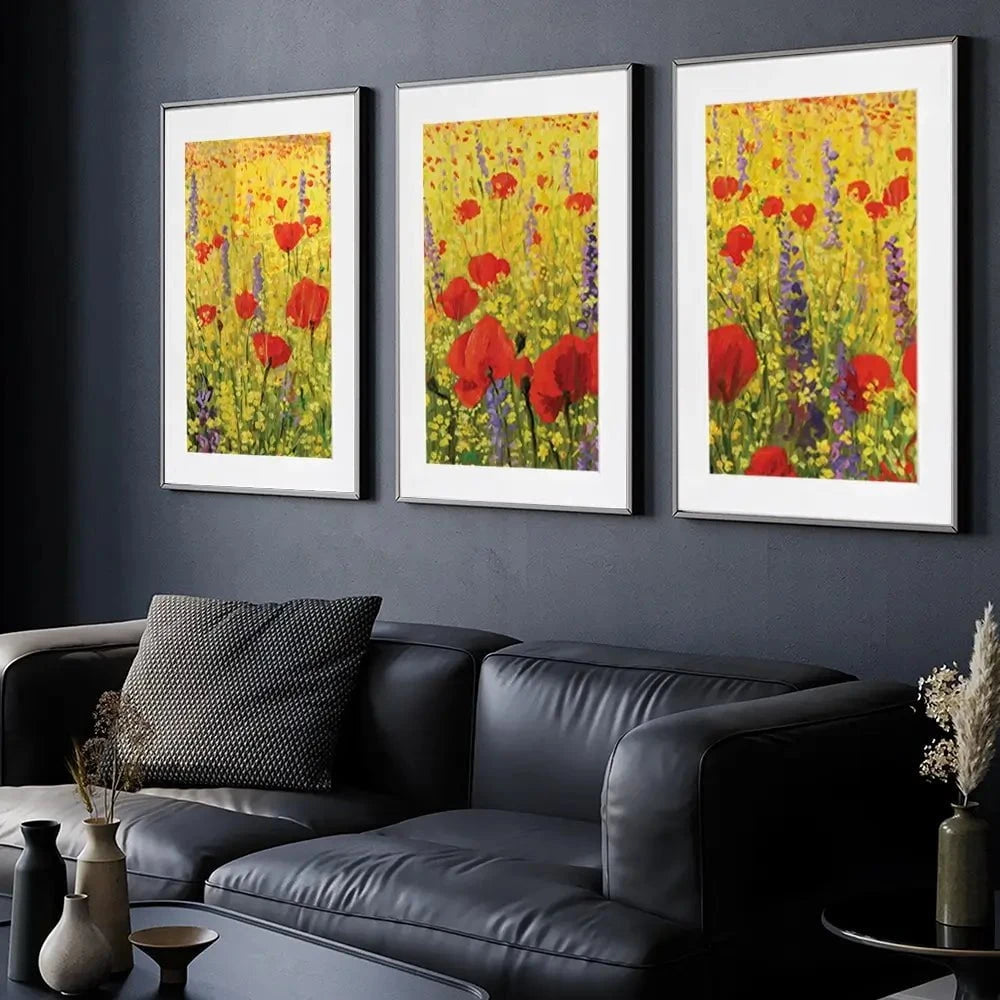 Poppies Oil Painting Framed Art Print Trio Poppies Oil Painting Framed Art Print Trio wall art product Kiril Stanchev / Shutterstock