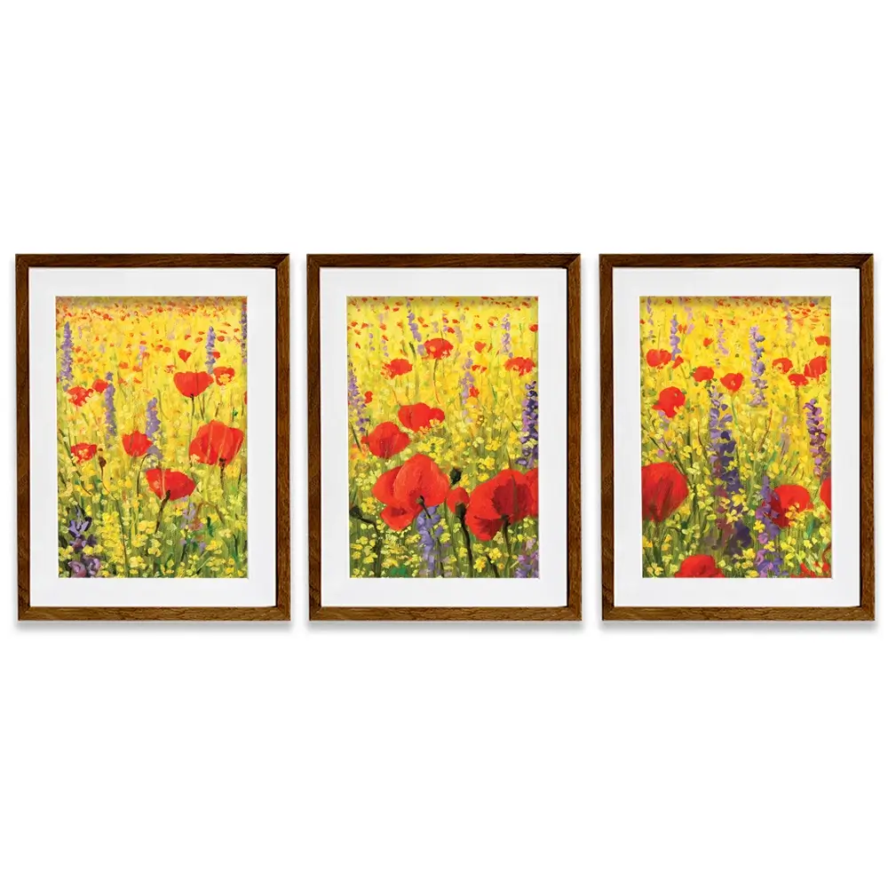 Poppies Oil Painting Framed Art Print Trio Poppies Oil Painting Framed Art Print Trio wall art product Kiril Stanchev / Shutterstock
