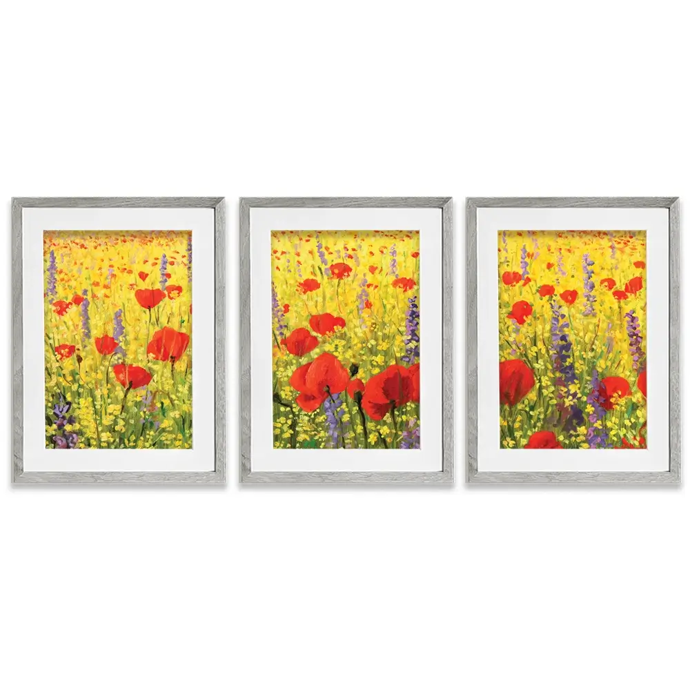 Poppies Oil Painting Framed Art Print Trio Poppies Oil Painting Framed Art Print Trio wall art product Kiril Stanchev / Shutterstock