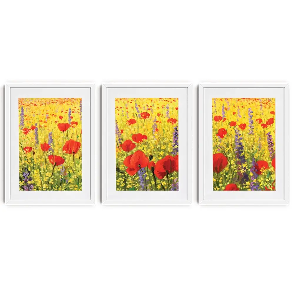 Poppies Oil Painting Framed Art Print Trio Poppies Oil Painting Framed Art Print Trio wall art product Kiril Stanchev / Shutterstock