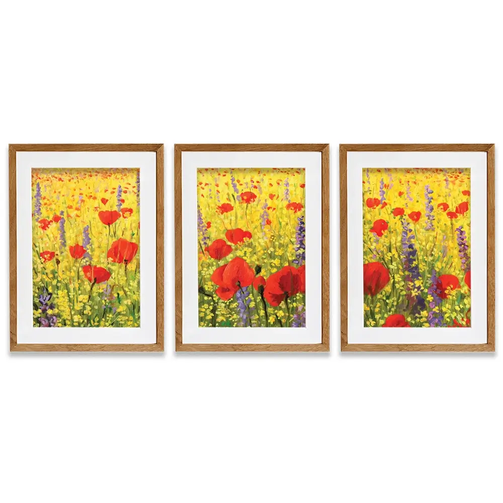 Poppies Oil Painting Framed Art Print Trio Poppies Oil Painting Framed Art Print Trio wall art product Kiril Stanchev / Shutterstock