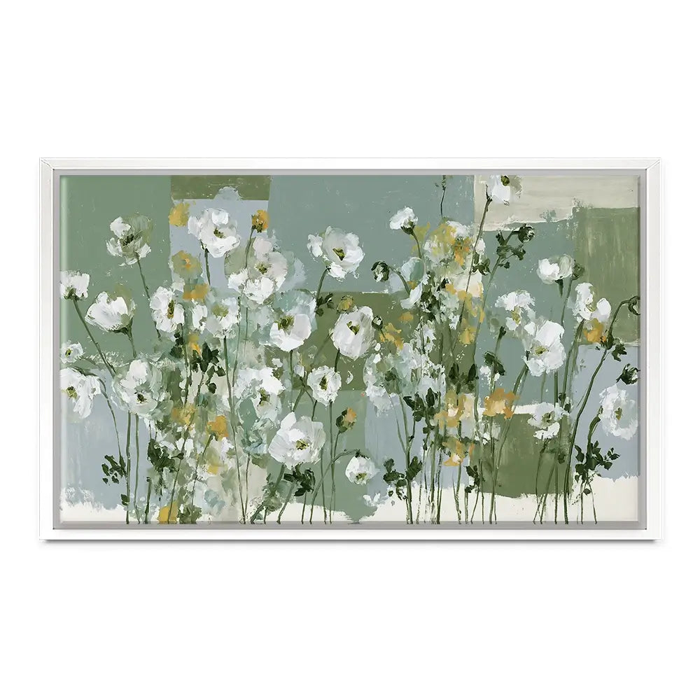 Poppies On Green Blocks Canvas Print Poppies On Green Blocks Canvas Print wall art product Chromatic Storm Studio