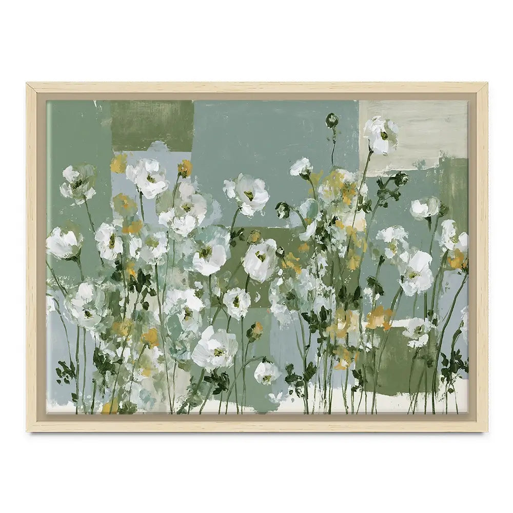 Poppies On Green Blocks Canvas Print Poppies On Green Blocks Canvas Print wall art product Chromatic Storm Studio