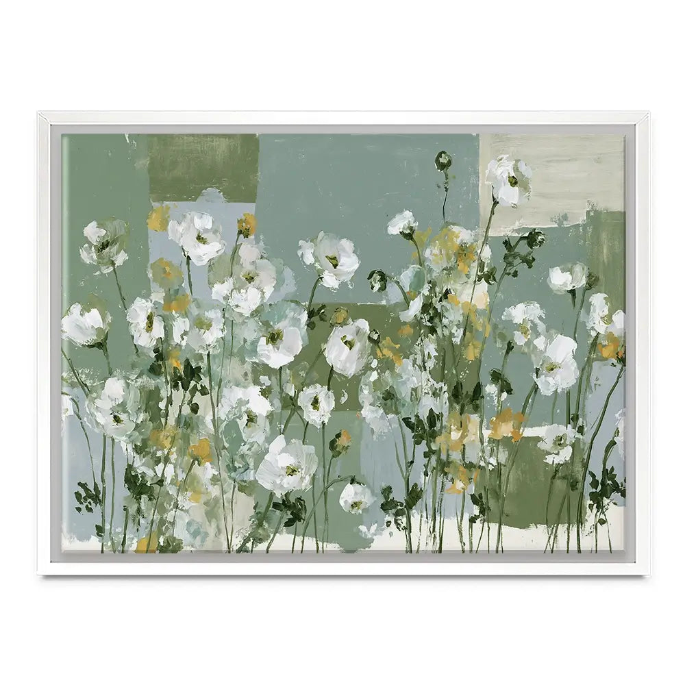 Poppies On Green Blocks Canvas Print Poppies On Green Blocks Canvas Print wall art product Chromatic Storm Studio