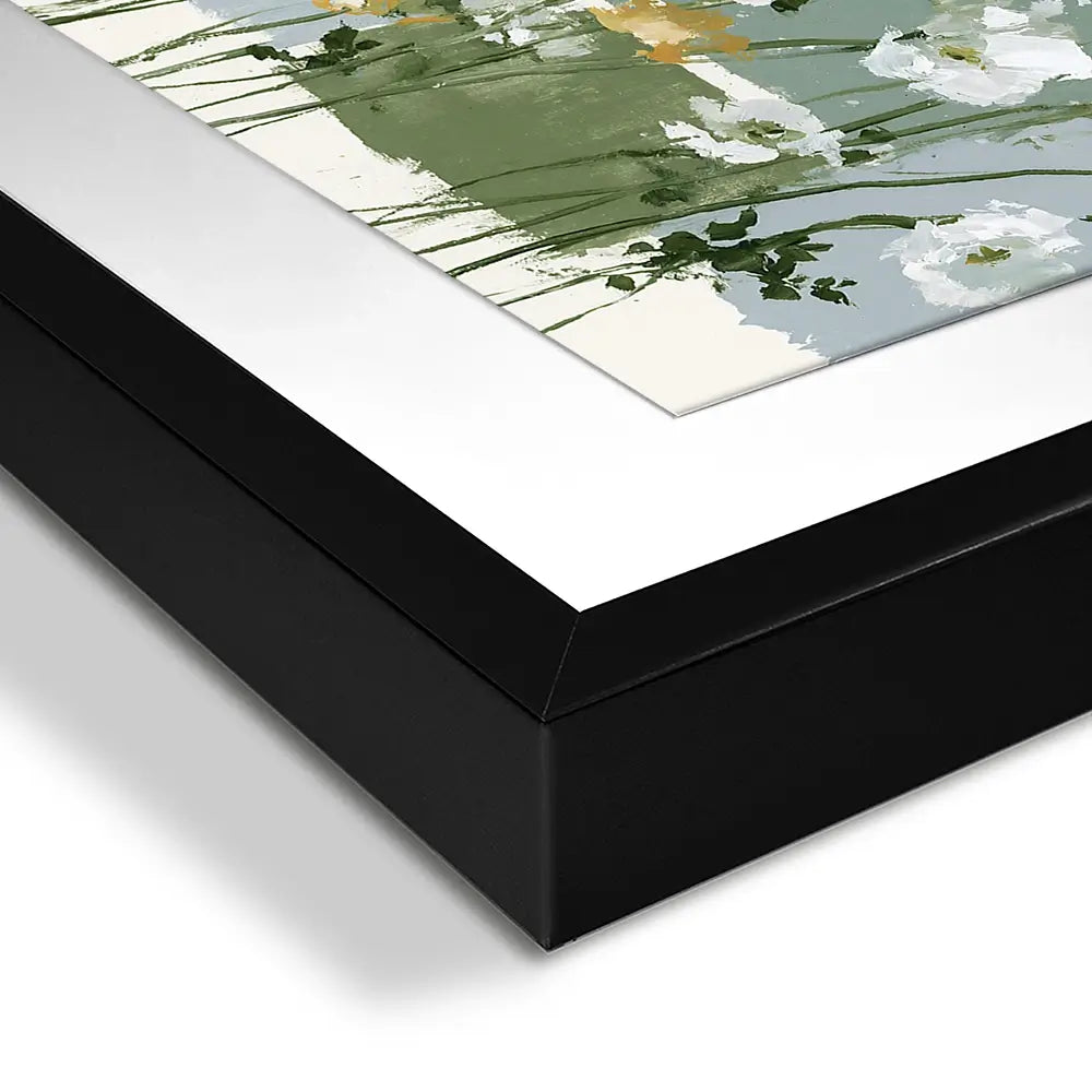 Poppies On Green Blocks Framed Art Print Poppies On Green Blocks Framed Art Print wall art product Chromatic Storm Studio