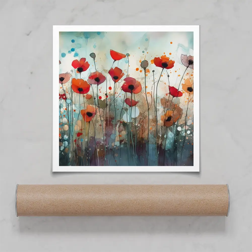 Poppies Square Art Print Poppies Square Art Print wall art product Art Print Shop