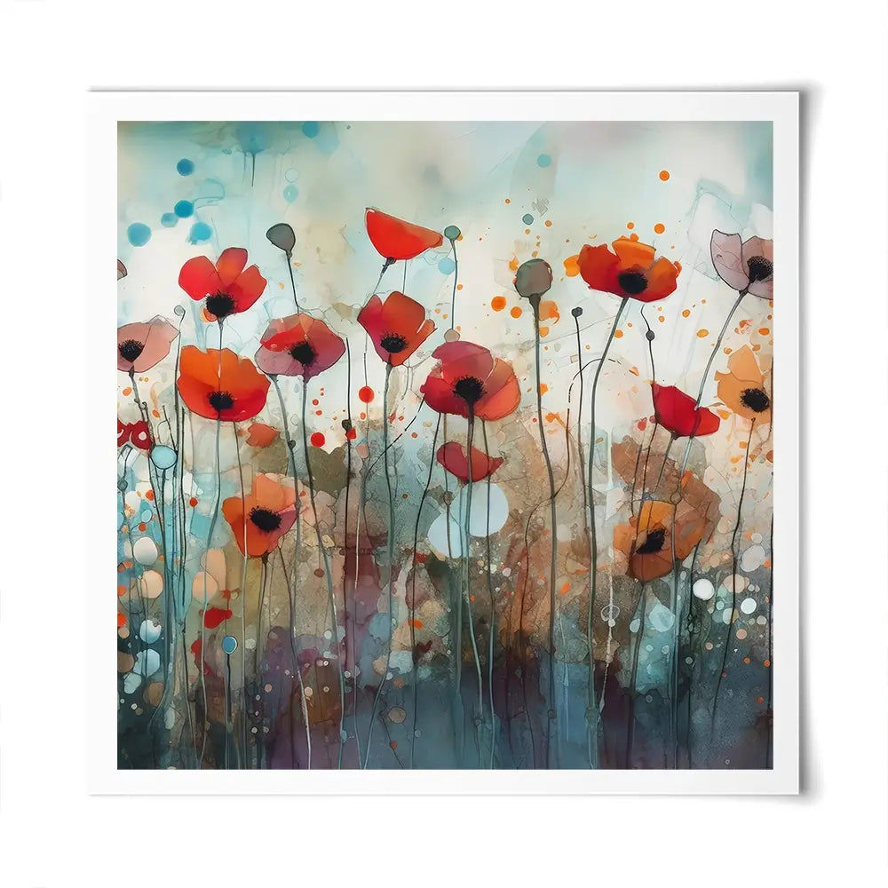Poppies Square Art Print Poppies Square Art Print wall art product Art Print Shop