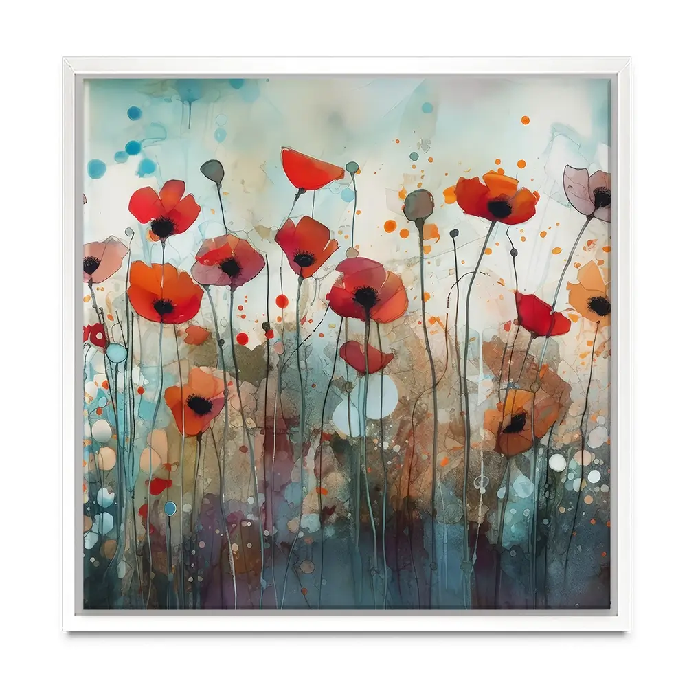 Poppies Square Canvas Print Poppies Square Canvas Print wall art product Art Print Shop