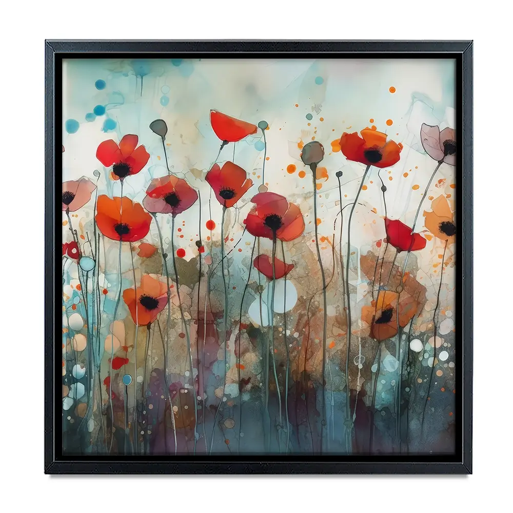 Poppies Square Canvas Print Poppies Square Canvas Print wall art product Art Print Shop