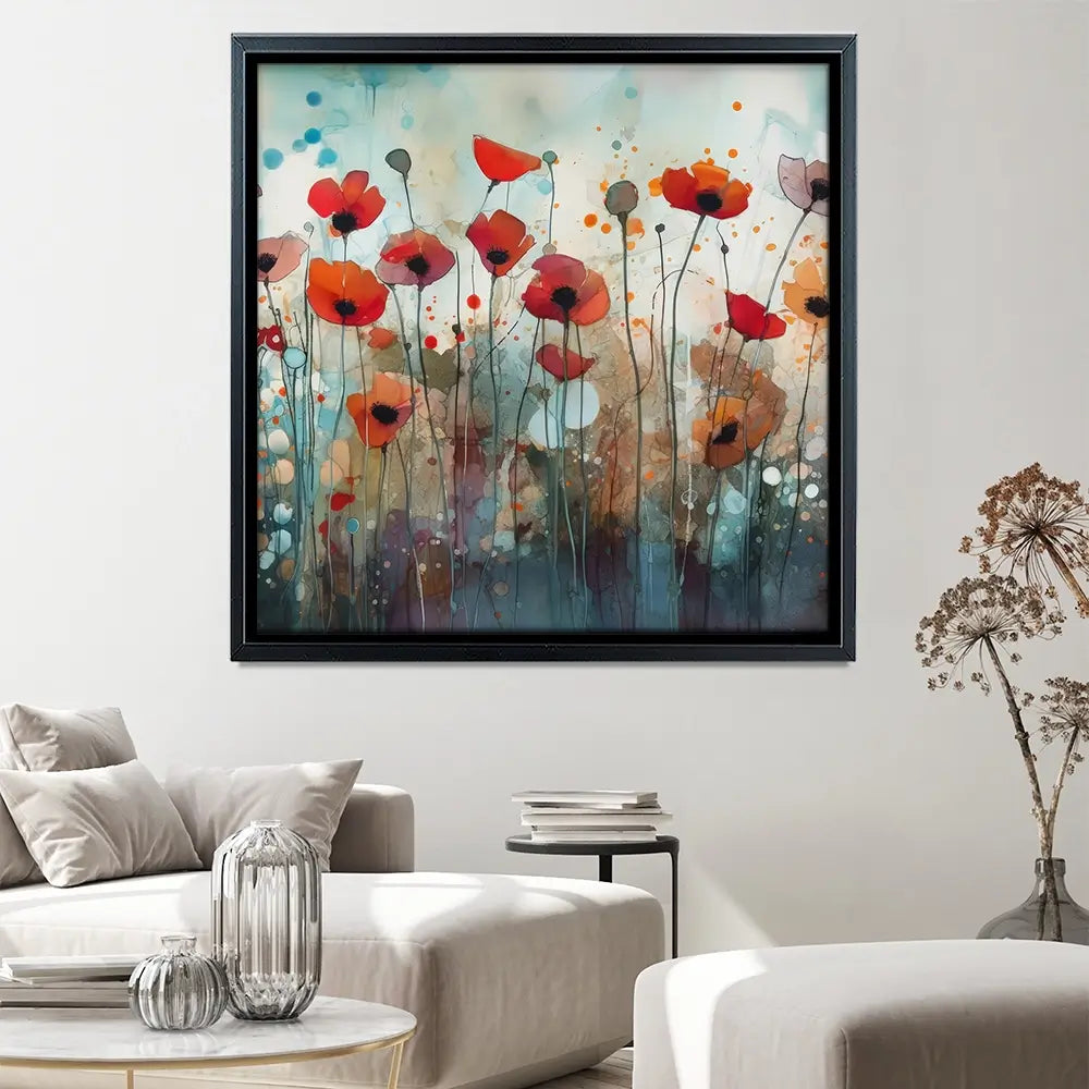 Poppies Square Canvas Print Poppies Square Canvas Print wall art product Art Print Shop