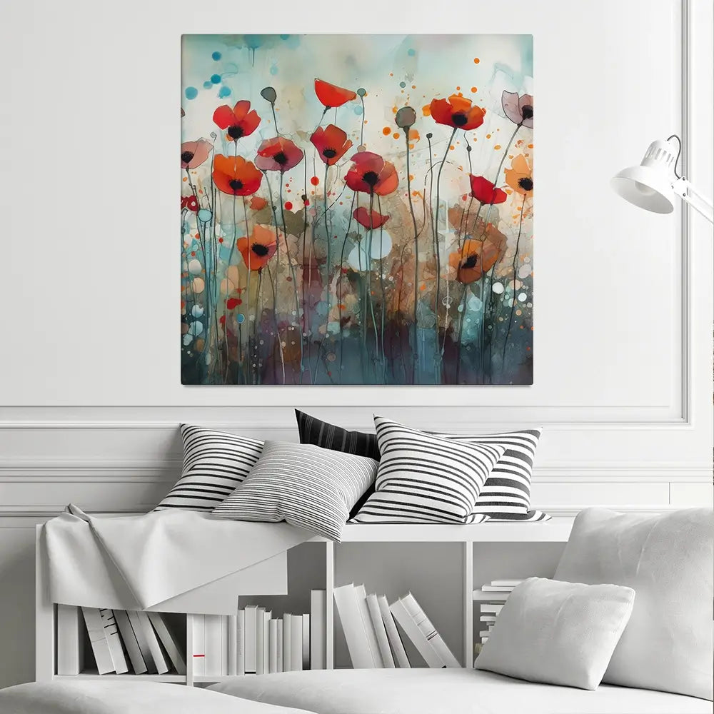 Poppies Square Canvas Print Poppies Square Canvas Print wall art product Art Print Shop