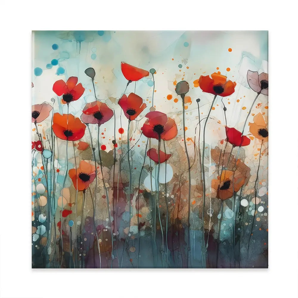 Poppies Square Canvas Print Poppies Square Canvas Print wall art product Art Print Shop