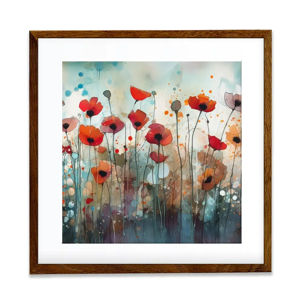 Poppies Square Framed Art Print Poppies Square Framed Art Print wall art product Art Print Shop