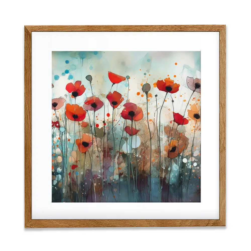 Poppies Square Framed Art Print Poppies Square Framed Art Print wall art product Art Print Shop