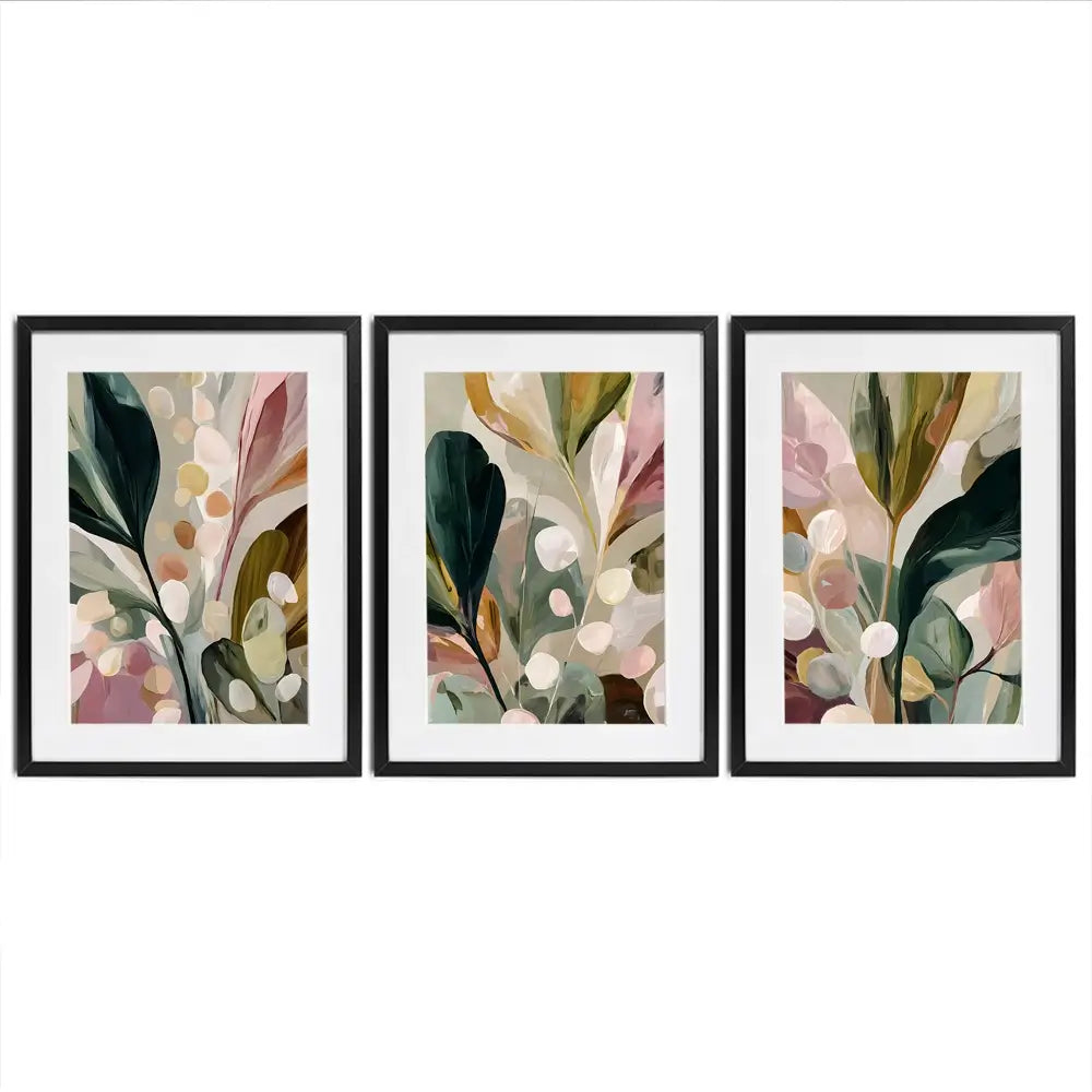 Popping Botanicals Framed Art Print Trio Popping Botanicals Framed Art Print Trio wall art product IAmHomeStudio