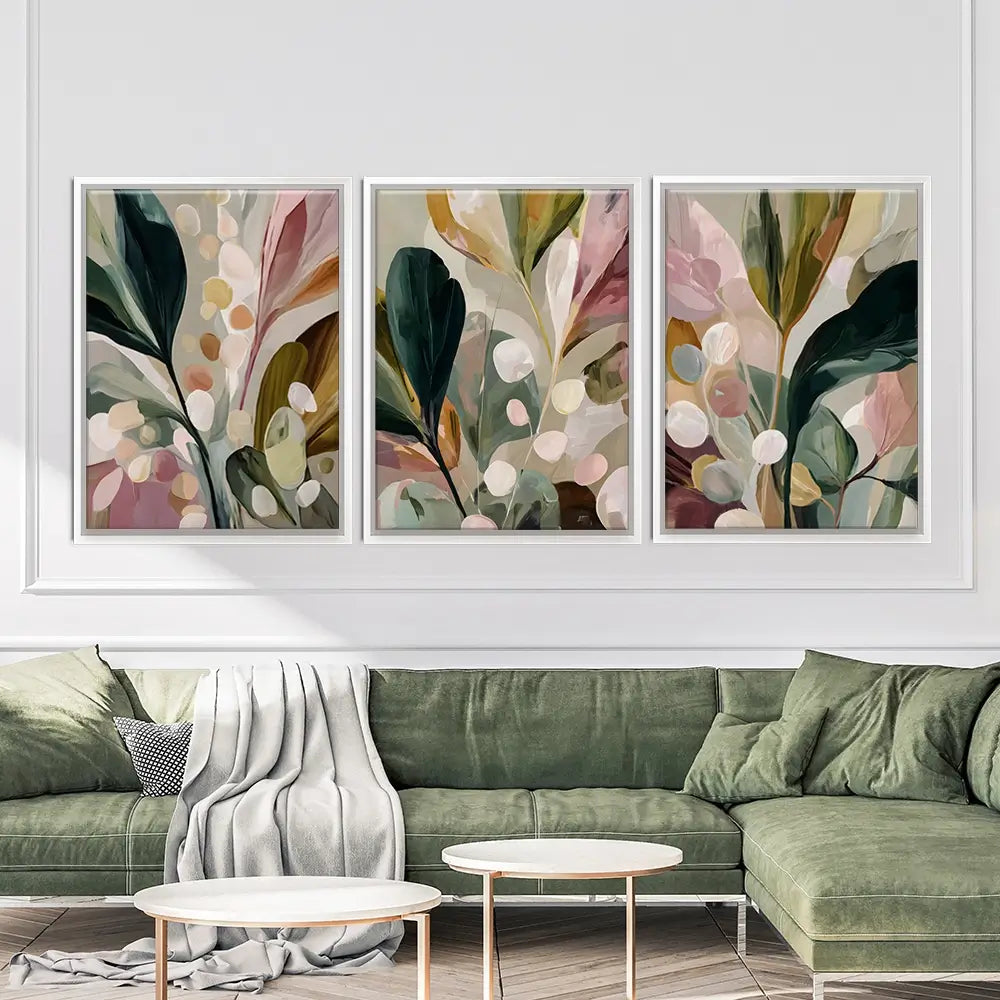 Popping Botanicals Trio Canvas Print Popping Botanicals Trio Canvas Print wall art product IAmHomeStudio