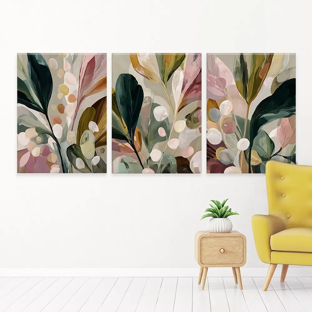 Popping Botanicals Trio Canvas Print Popping Botanicals Trio Canvas Print wall art product IAmHomeStudio