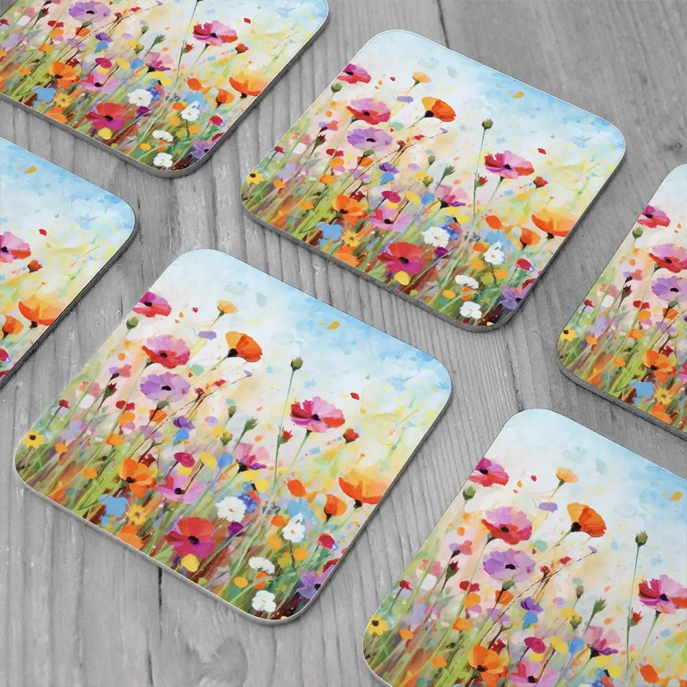 Popping Poppies Coaster Set Popping Poppies Coaster Set wall art product Art Print Shop
