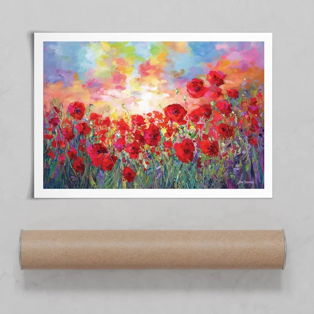 Poppy Flower Field Art Print Poppy Flower Field Art Print wall art product Leon Devenice