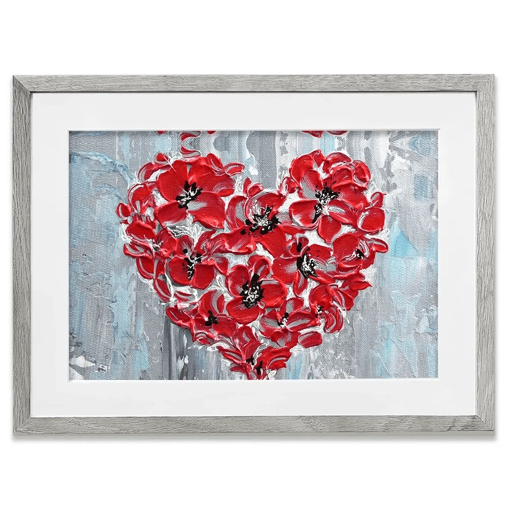 Poppy Heart Framed Art Print Poppy Heart Framed Art Print wall art product Olga Tkachyk