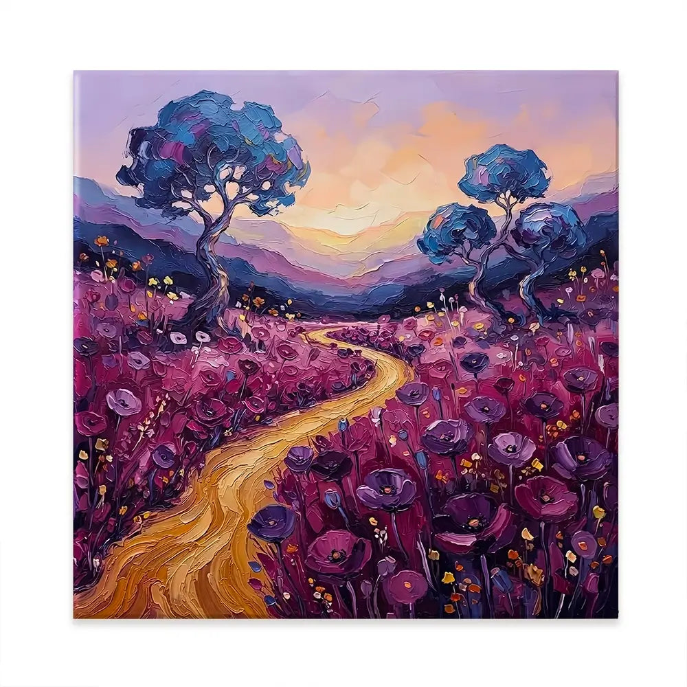 Poppy Pathway Square Canvas Print Poppy Pathway Square Canvas Print wall art product David Alexander Elder
