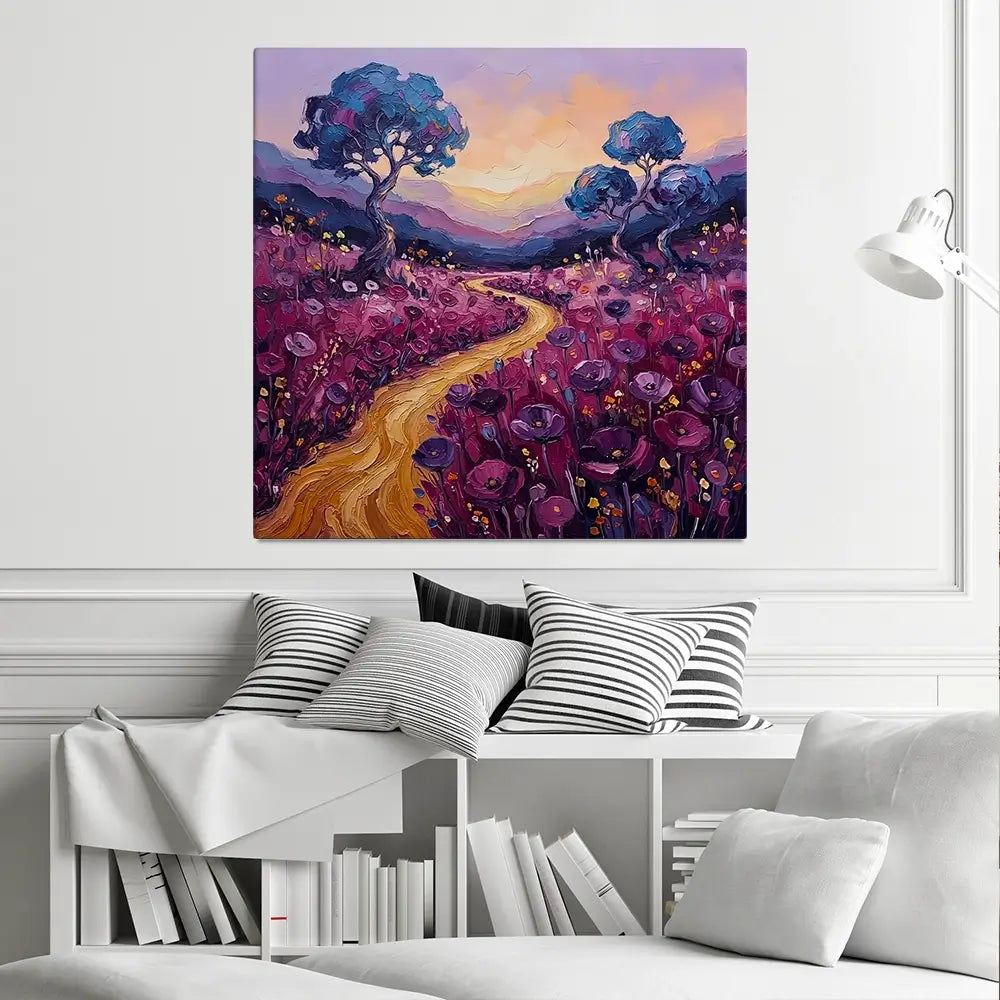 Poppy Pathway Square Canvas Print Poppy Pathway Square Canvas Print wall art product David Alexander Elder