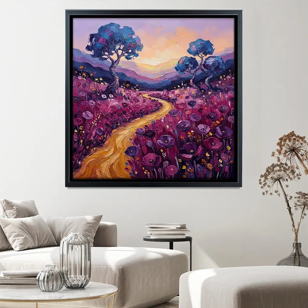 Poppy Pathway Square Canvas Print Poppy Pathway Square Canvas Print wall art product David Alexander Elder