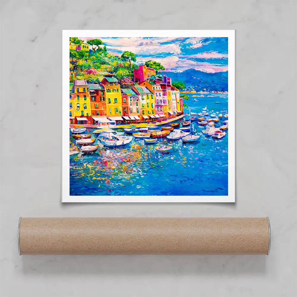 Portofino Square Art Print Portofino Square Art Print wall art product Art Print Shop