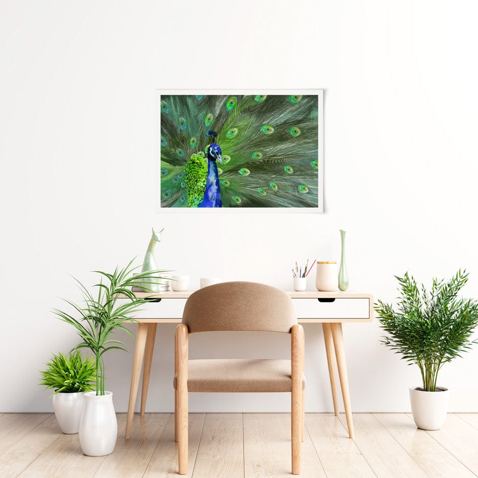 Powerful Peacock Art Print wall art product Aimee Linzi