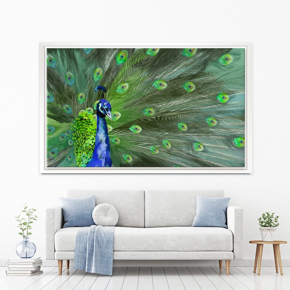 Powerful Peacock Canvas Print wall art product Aimee Linzi