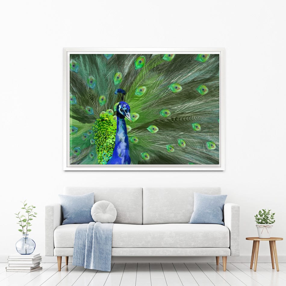 Powerful Peacock Canvas Print wall art product Aimee Linzi