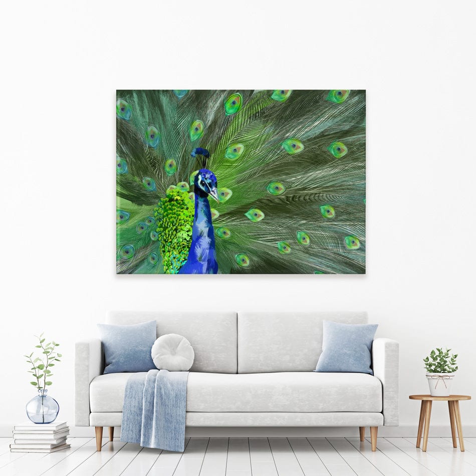 Powerful Peacock Canvas Print wall art product Aimee Linzi