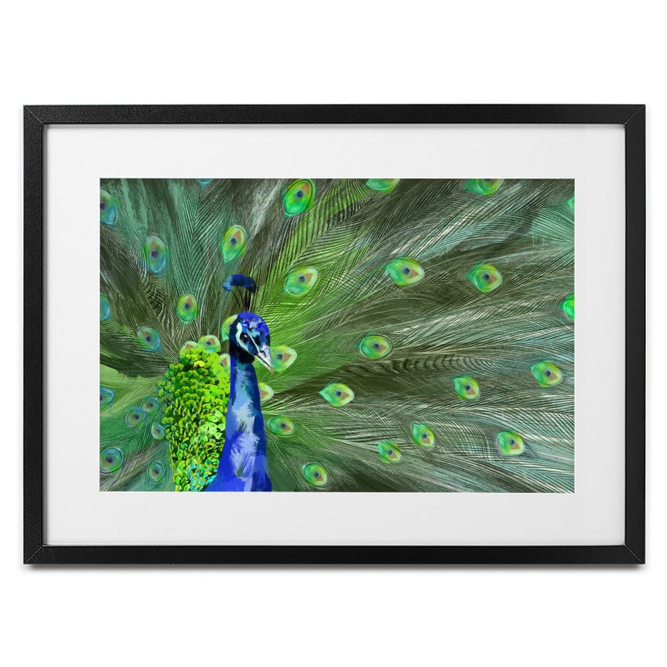 Powerful Peacock Framed Art Print wall art product Aimee Linzi
