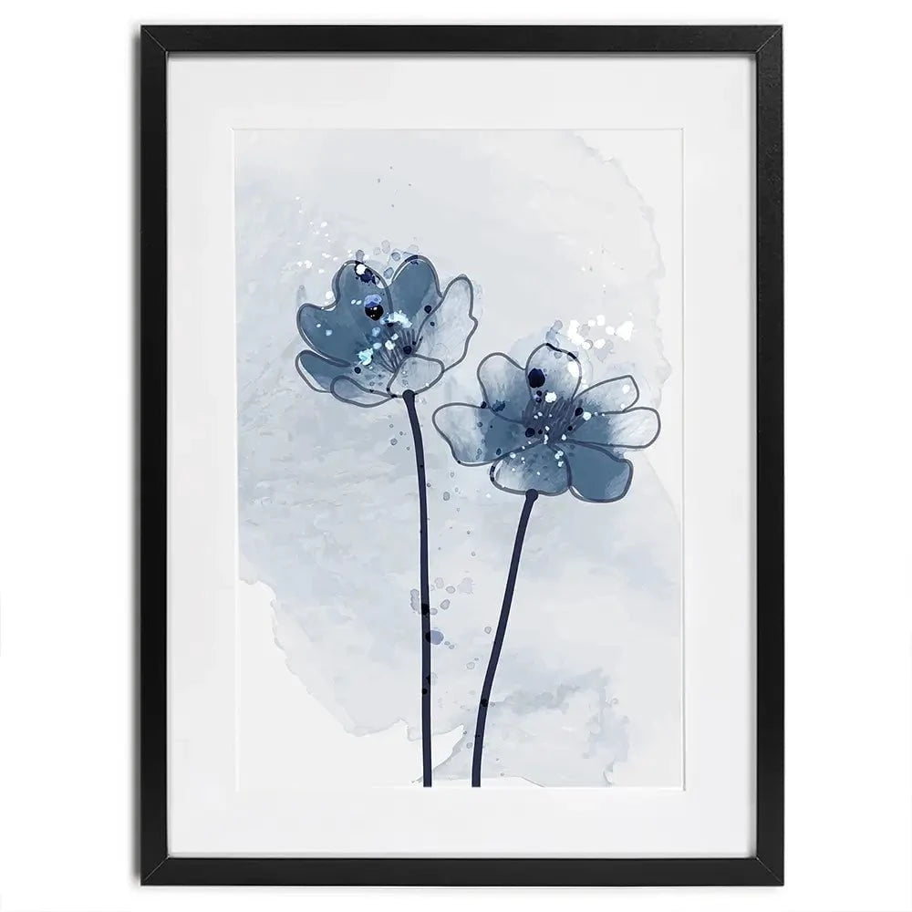 Pretty Blue Flowers Framed Art Print Pretty Blue Flowers Framed Art Print wall art product TWINS DESIGN STUDIO / Shutterstock