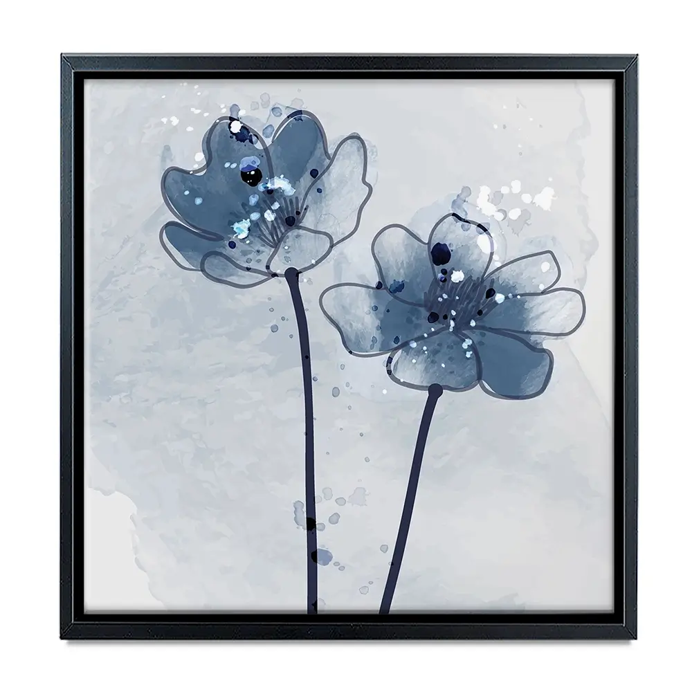 Pretty Blue Flowers Square Canvas Print Pretty Blue Flowers Square Canvas Print wall art product Art Print Shop