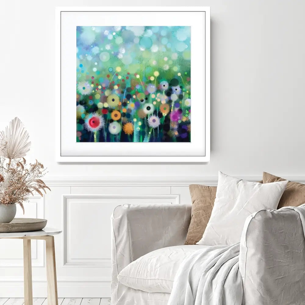 Pretty Flowers Square Framed Art Print Pretty Flowers Square Framed Art Print wall art product Art Print Shop