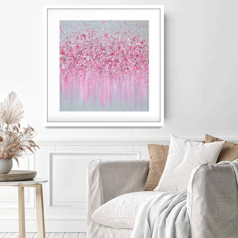 Pretty In Pink Square Framed Art Print Pretty In Pink Square Framed Art Print wall art product Jo Gough