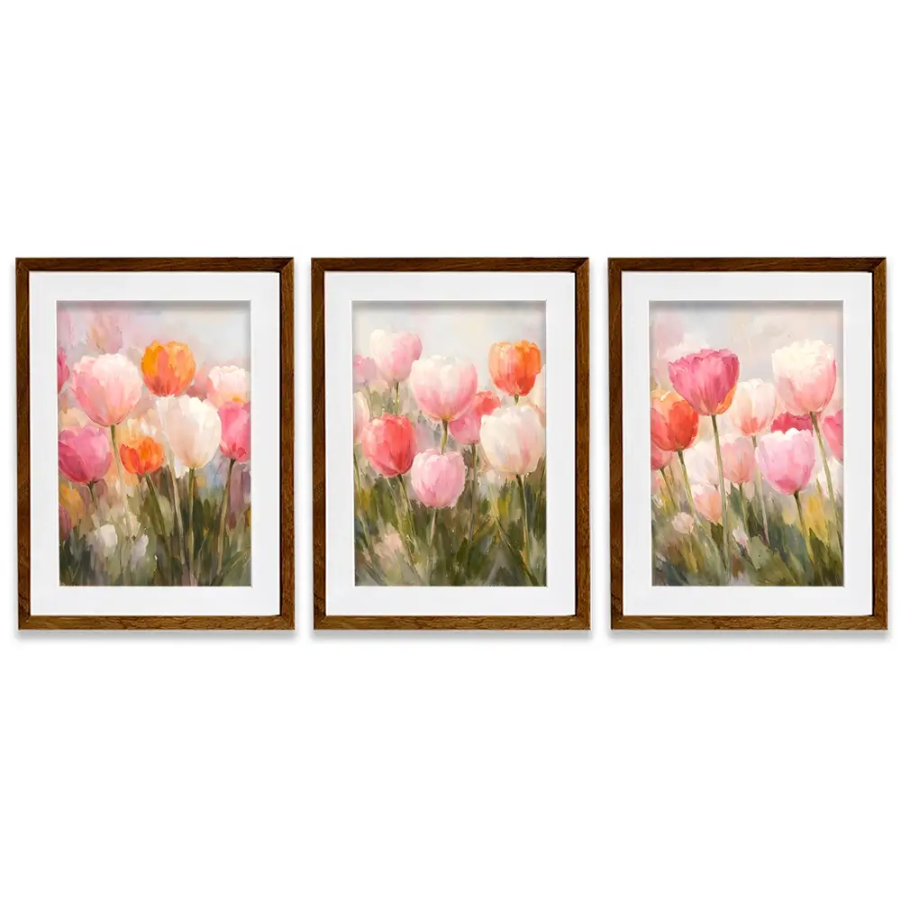 Pretty Tulips Framed Art Print Trio Pretty Tulips Framed Art Print Trio wall art product IAmHomeStudio