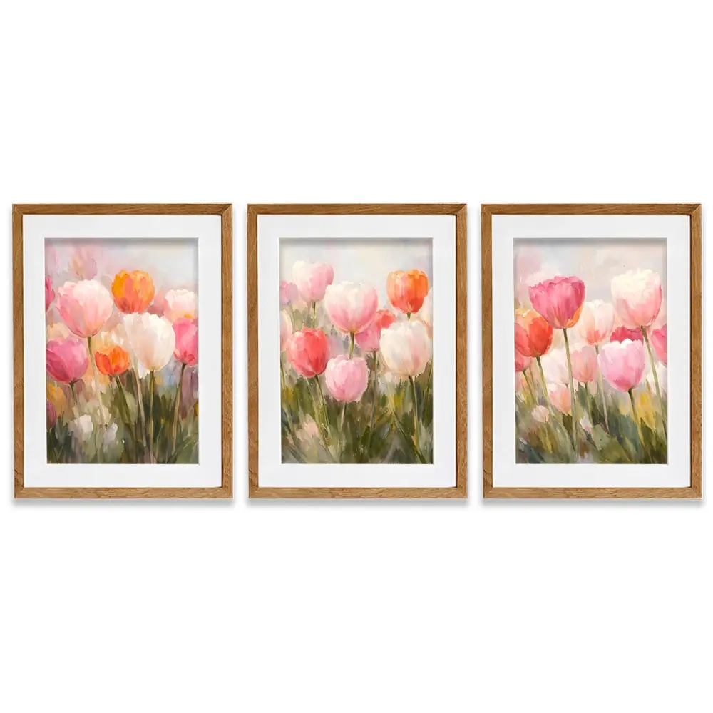 Pretty Tulips Framed Art Print Trio Pretty Tulips Framed Art Print Trio wall art product IAmHomeStudio
