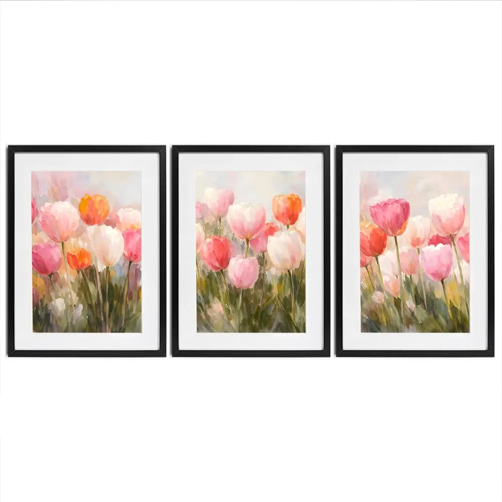 Pretty Tulips Framed Art Print Trio Pretty Tulips Framed Art Print Trio wall art product IAmHomeStudio