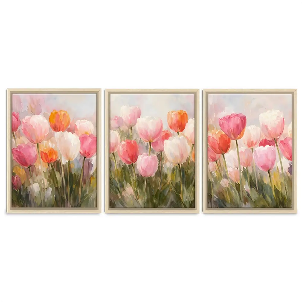Pretty Tulips Trio Canvas Print Pretty Tulips Trio Canvas Print wall art product IAmHomeStudio