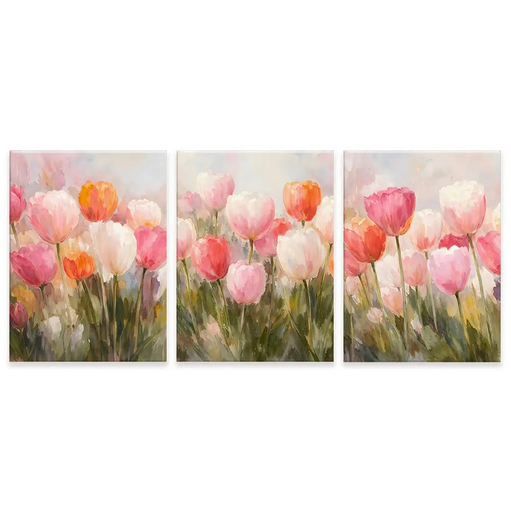 Pretty Tulips Trio Canvas Print Pretty Tulips Trio Canvas Print wall art product IAmHomeStudio