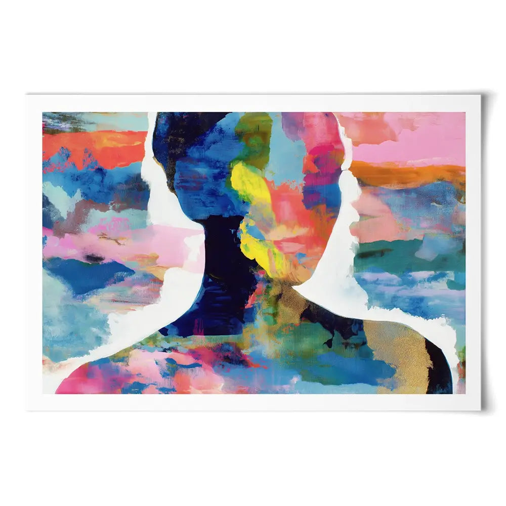 Profile Silhouettes In Colour Art Print Profile Silhouettes In Colour Art Print wall art product Chromatic Storm Studio