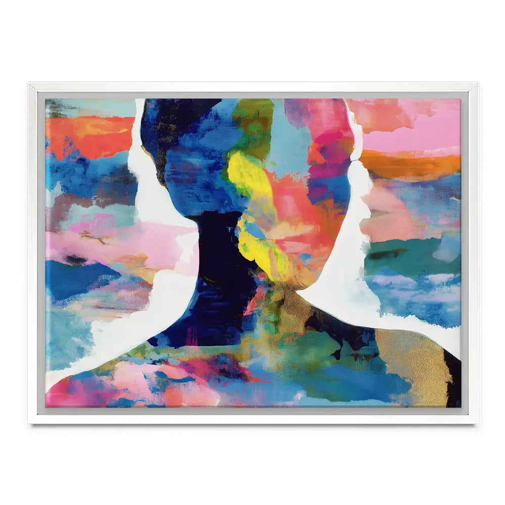 Profile Silhouettes In Colour Canvas Print Profile Silhouettes In Colour Canvas Print wall art product Chromatic Storm Studio
