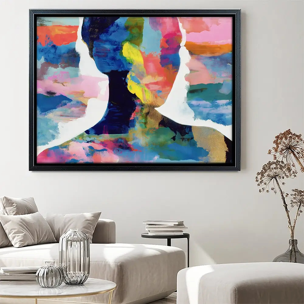 Profile Silhouettes In Colour Canvas Print Profile Silhouettes In Colour Canvas Print wall art product Chromatic Storm Studio