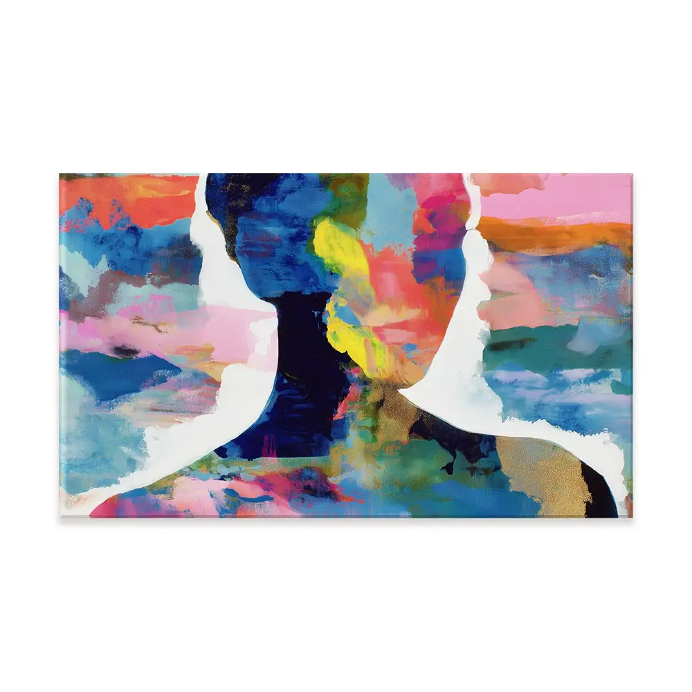 Profile Silhouettes In Colour Canvas Print Profile Silhouettes In Colour Canvas Print wall art product Chromatic Storm Studio