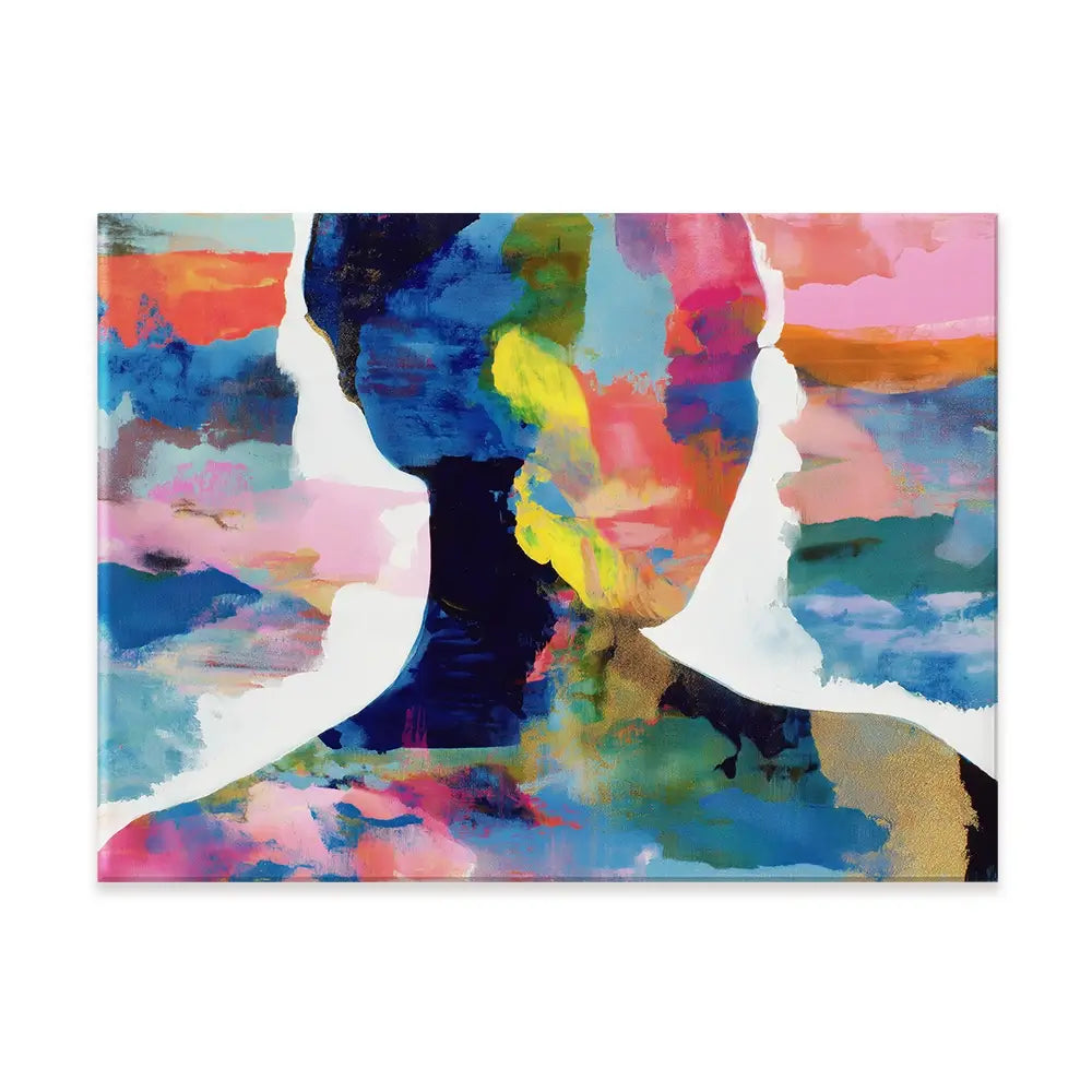 Profile Silhouettes In Colour Canvas Print Profile Silhouettes In Colour Canvas Print wall art product Chromatic Storm Studio