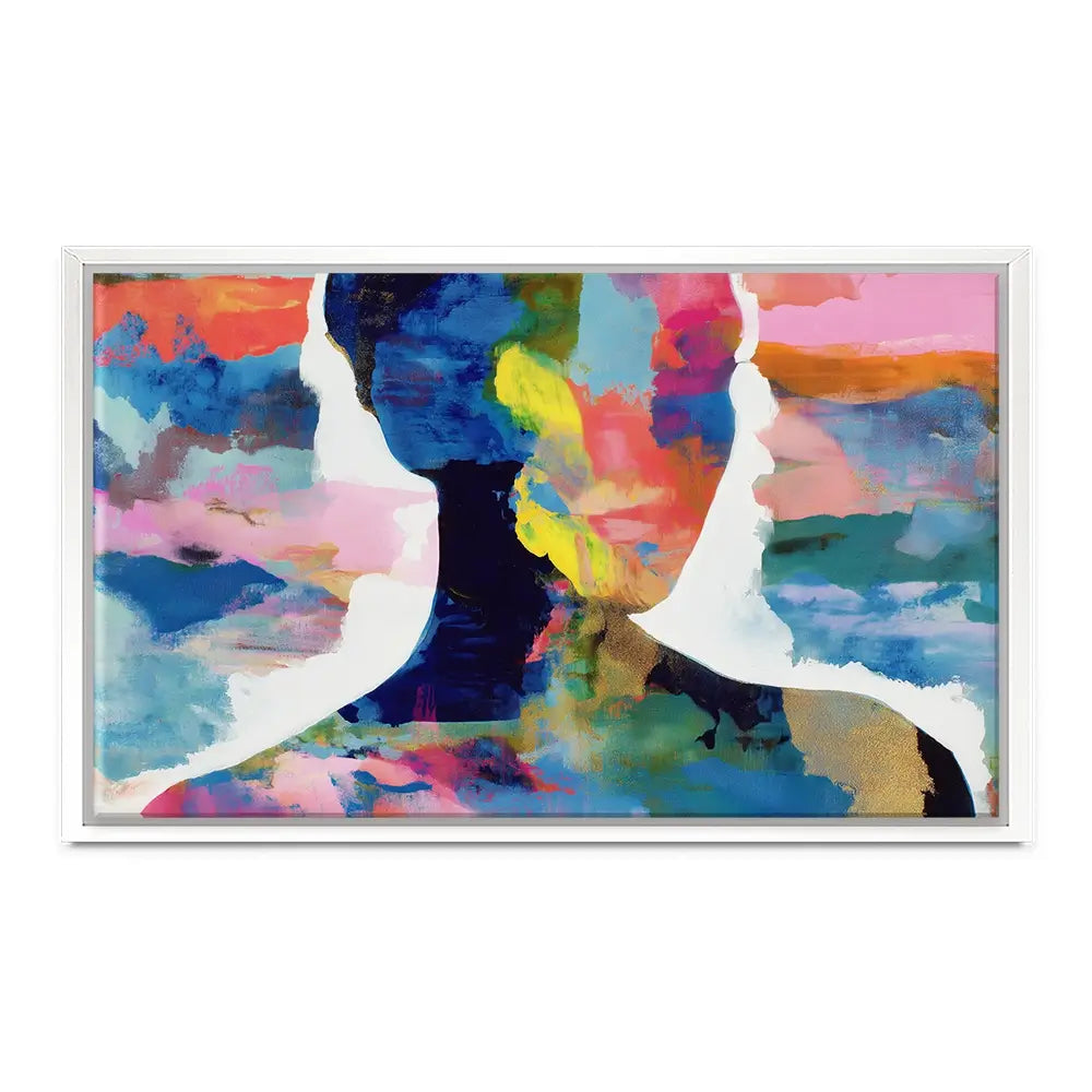 Profile Silhouettes In Colour Canvas Print Profile Silhouettes In Colour Canvas Print wall art product Chromatic Storm Studio