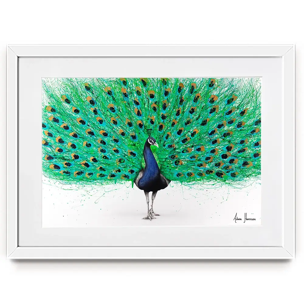 Proud Peacock Framed Art Print Proud Peacock Framed Art Print wall art product Ashvin Harrison