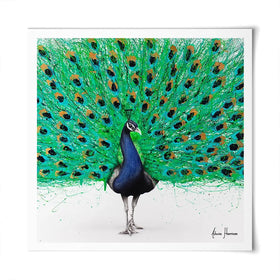 Proud Peacock Square Art Print Proud Peacock Square Art Print wall art product Ashvin Harrison
